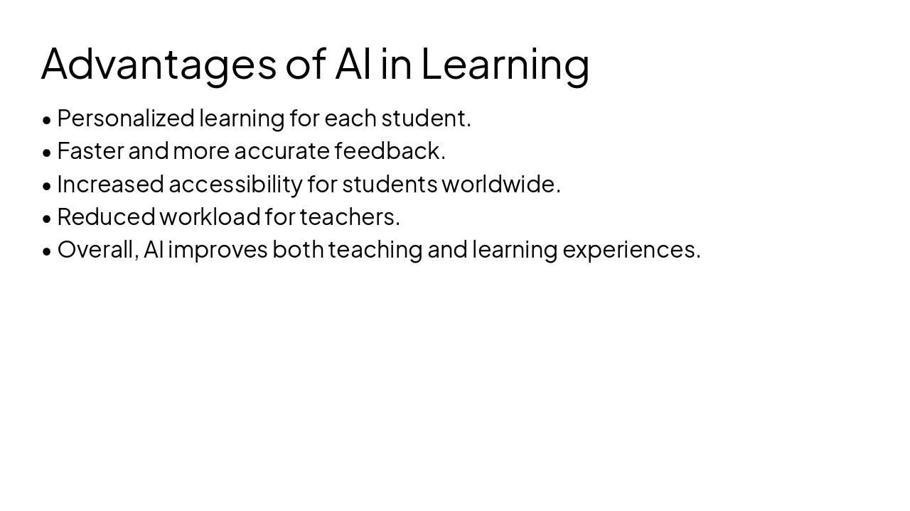 Slide 6 - Advantages of AI in Learning