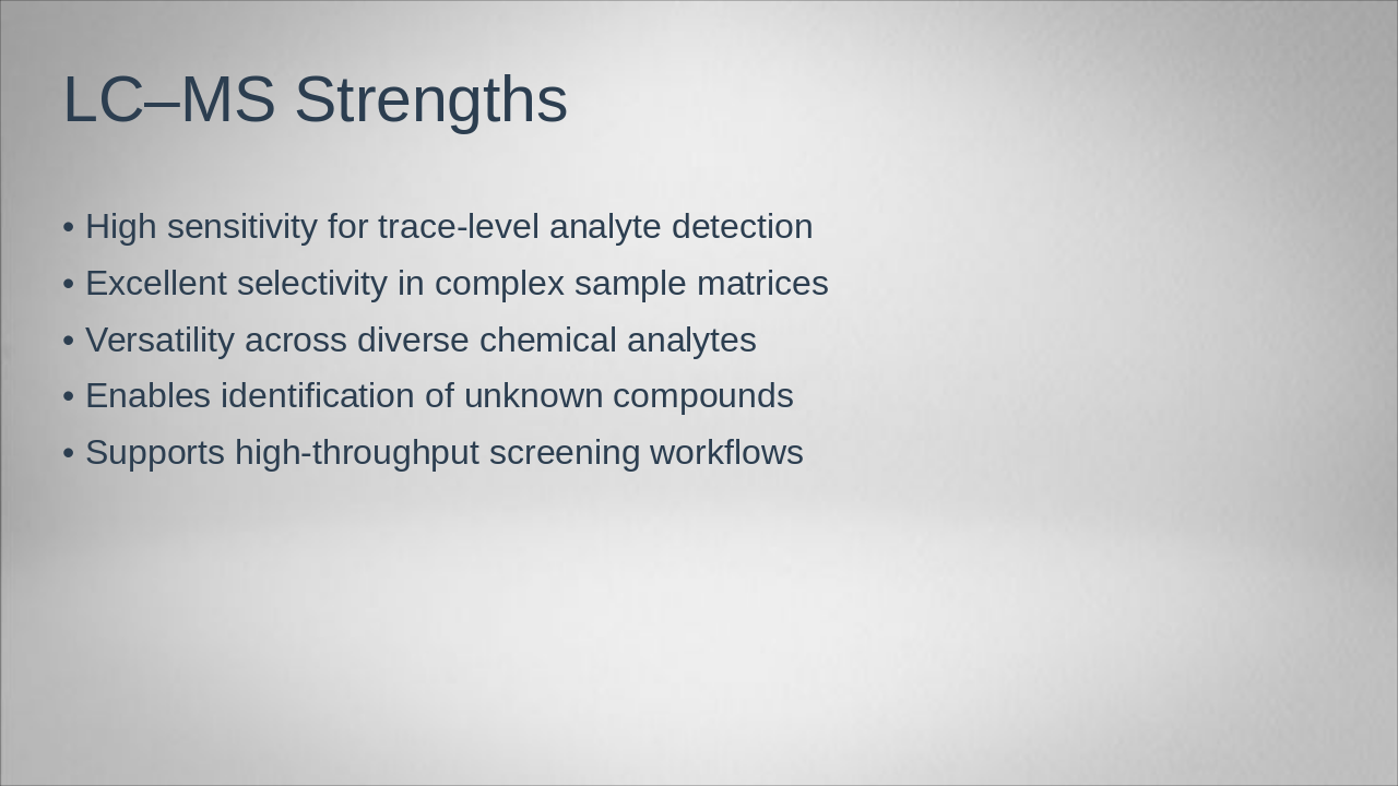 Slide 20 - LC–MS Strengths