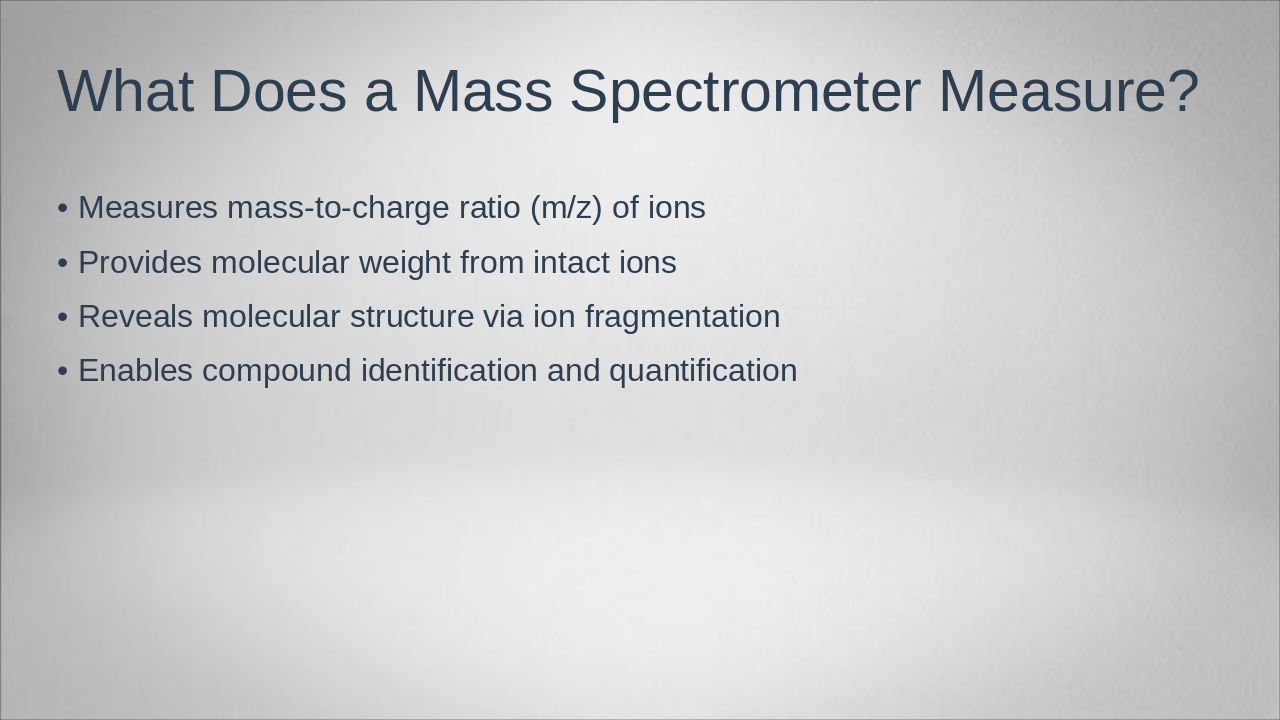 Slide 5 - What Does a Mass Spectrometer Measure?