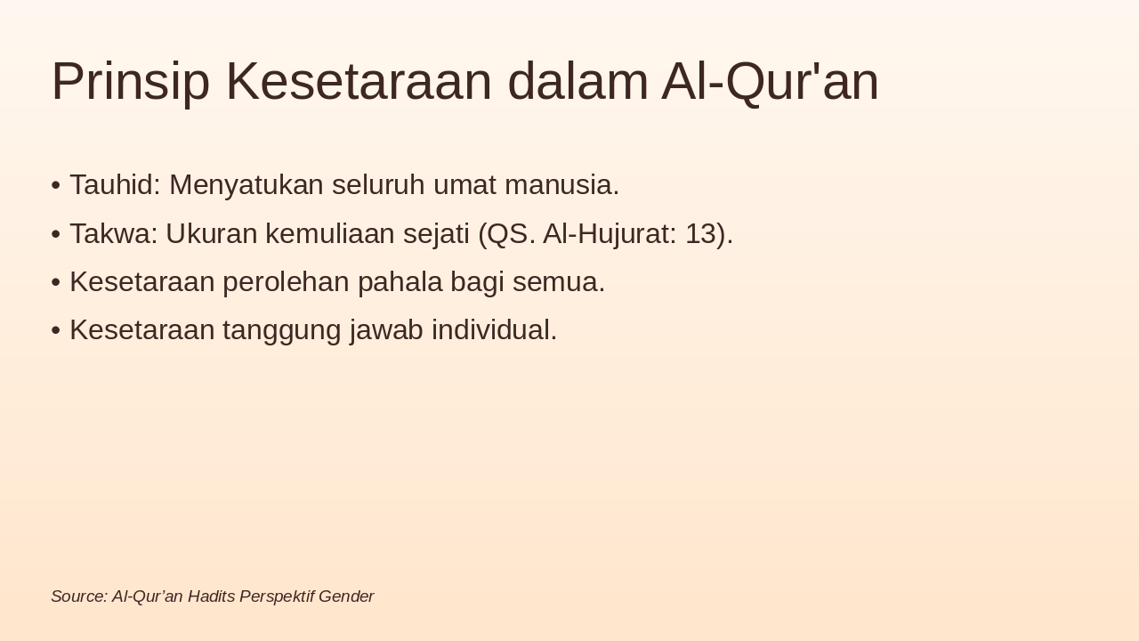Slide 6 - Prinsip Kesetaraan dalam Al-Qur'an