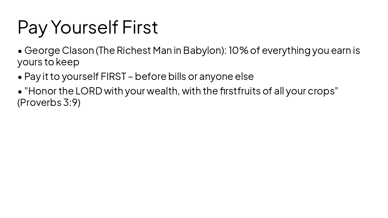 Slide 3 - Pay Yourself First
