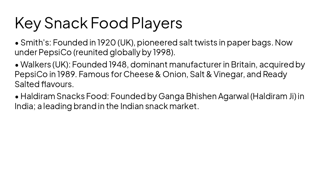 Slide 7 - Key Snack Food Players