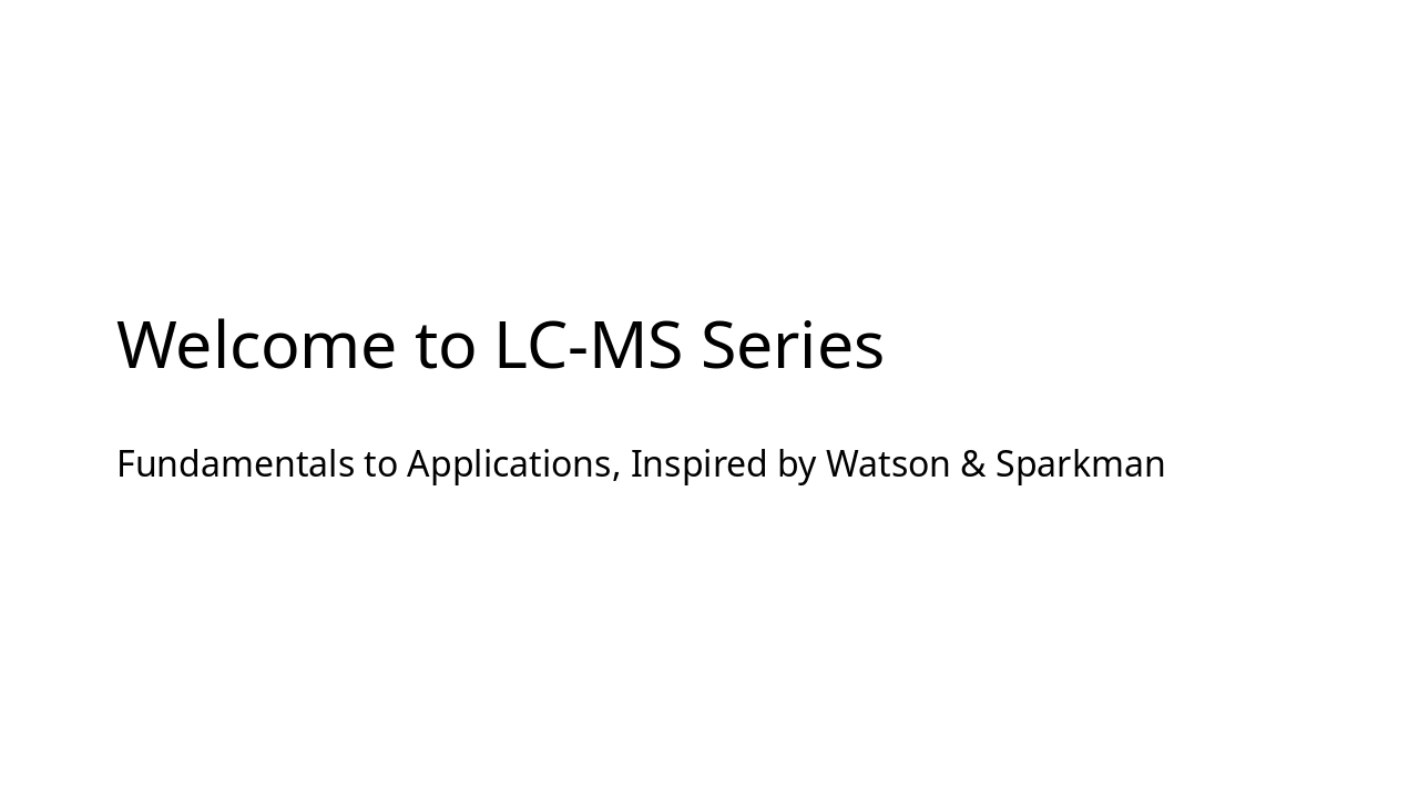 Mastering LC-MS: A 6-Lecture Series