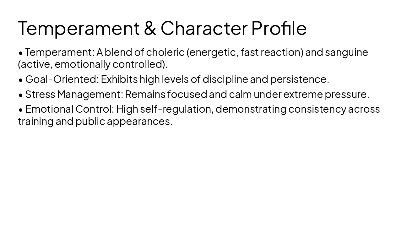 Slide 4 - Temperament & Character Profile