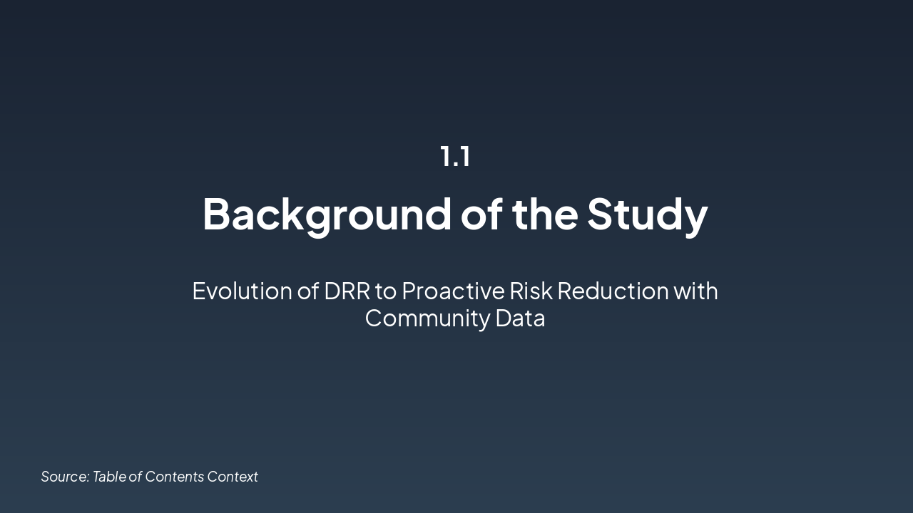 Slide 3 - THE ROLE OF COMMUNITY DATA IN STRENGTHENING DISASTER RISK REDUCTION PLANNING.
