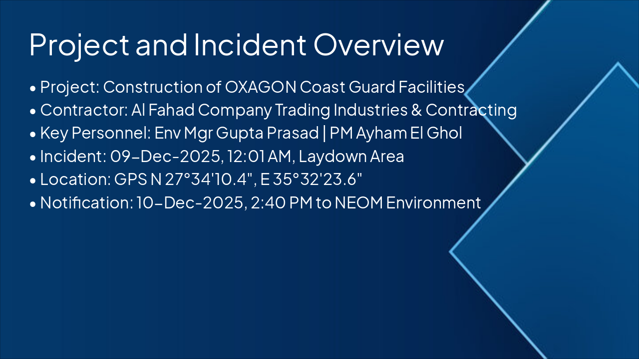Slide 2 - Project and Incident Overview