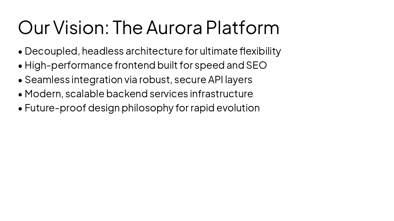 Slide 3 - Our Vision: The Aurora Platform