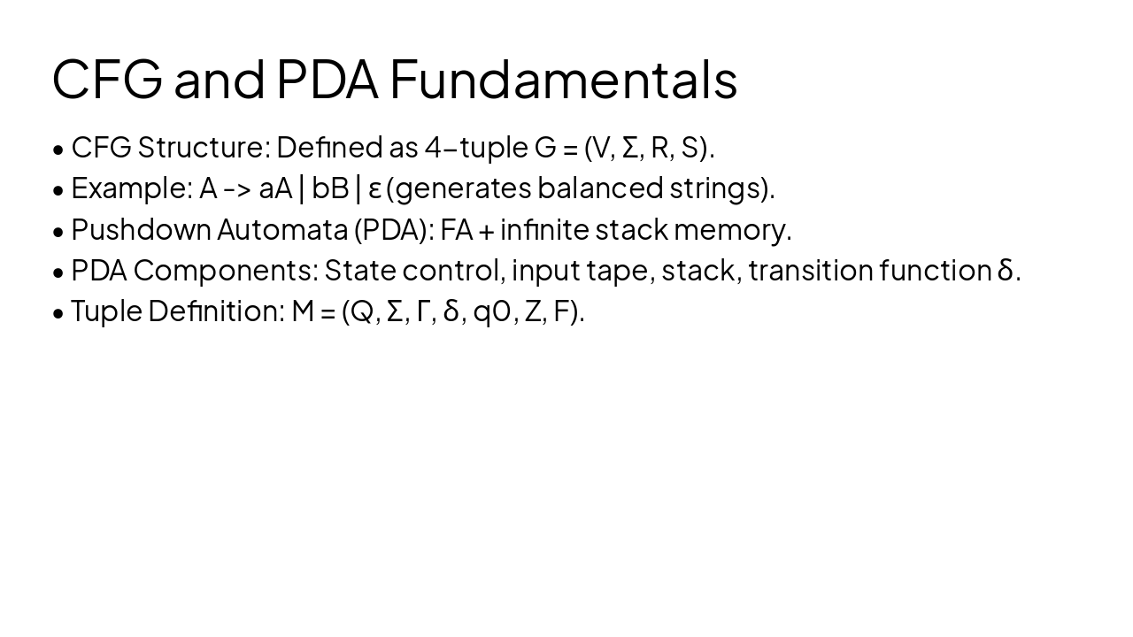 Slide 8 - CFG and PDA Fundamentals