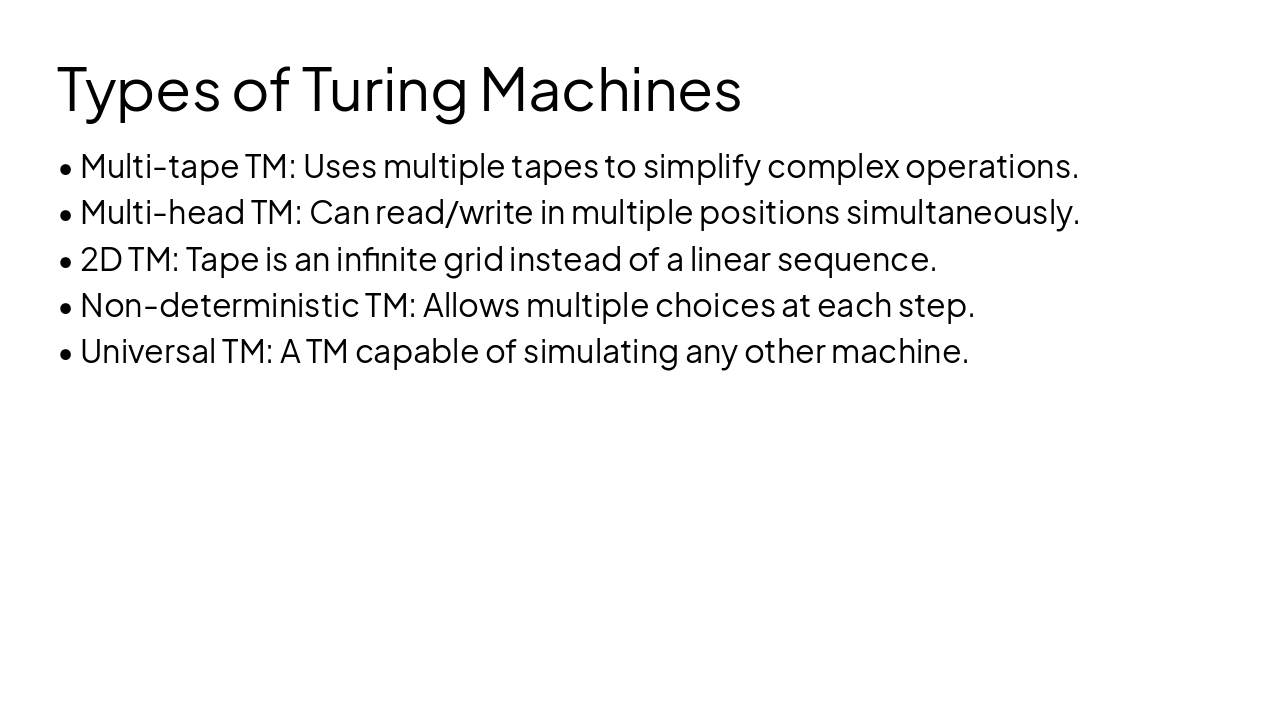 Slide 11 - Types of Turing Machines