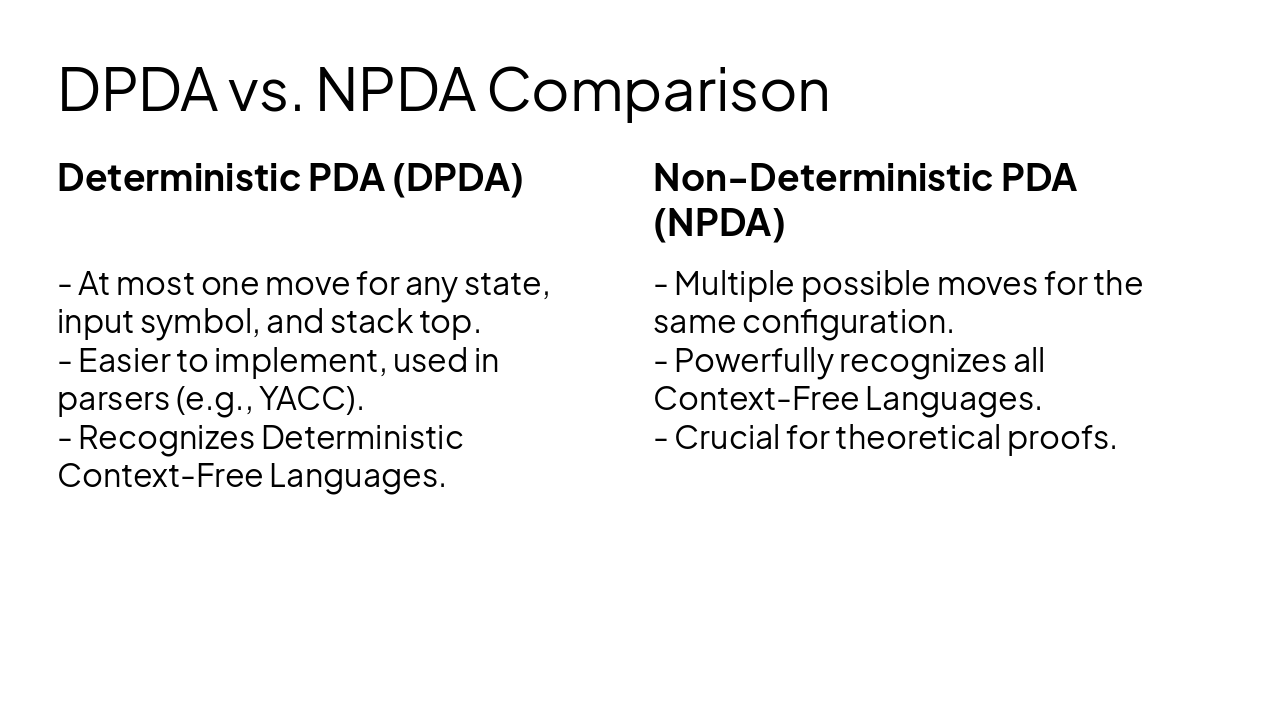 Slide 9 - DPDA vs. NPDA Comparison
