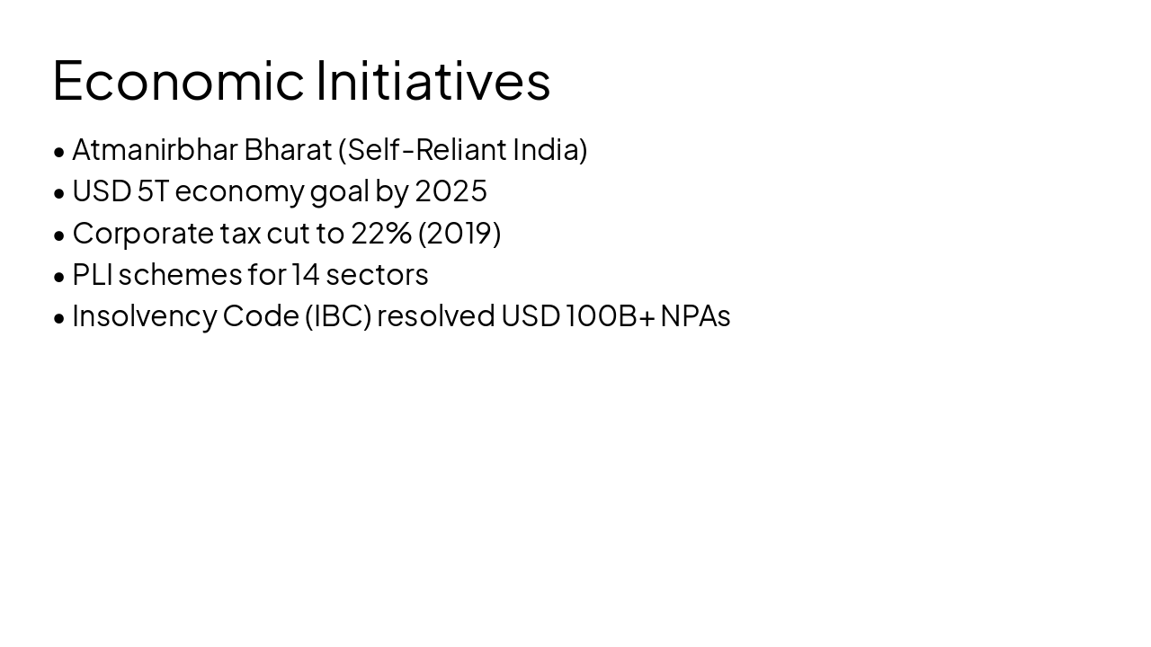 Slide 9 - Economic Initiatives