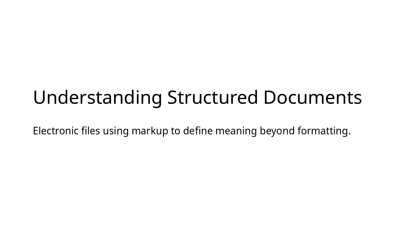 Mastering Structured Documents