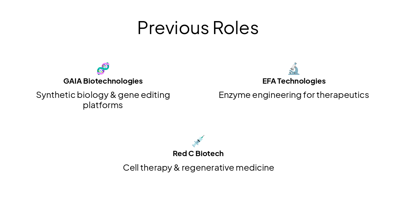 Slide 20 - Previous Roles