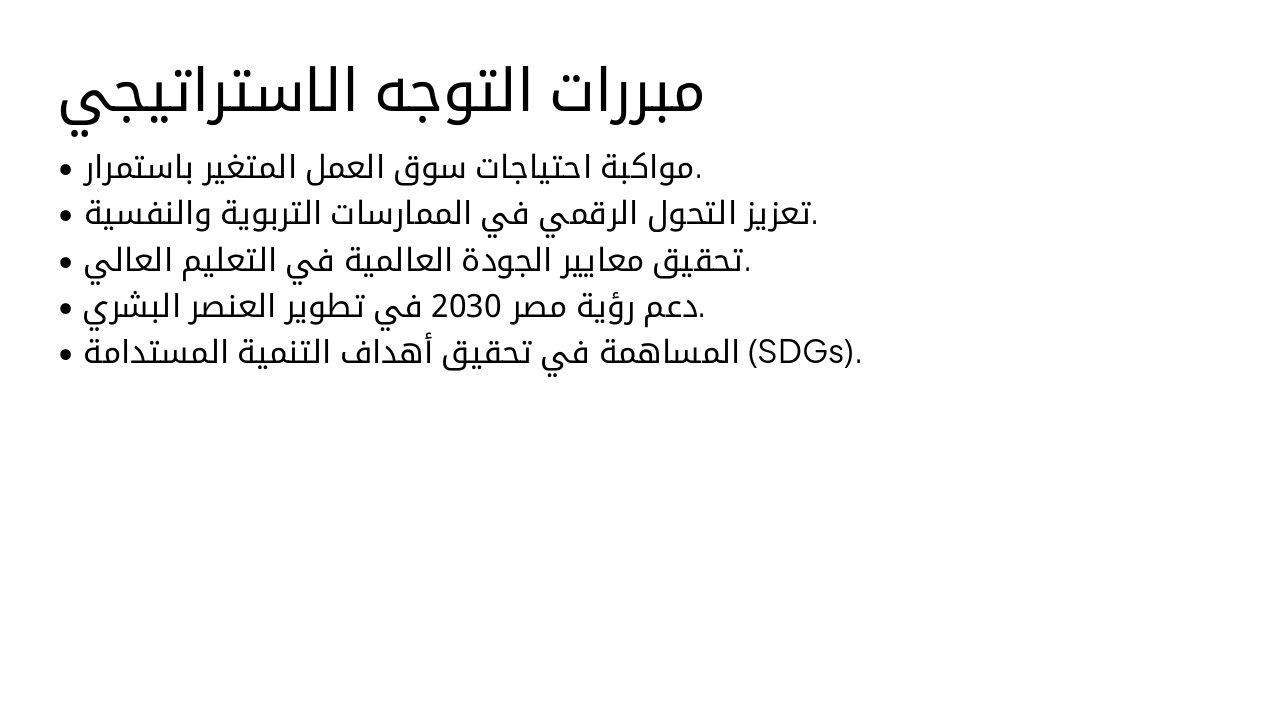 Slide 3 - مبررات التوجه الاستراتيجي
