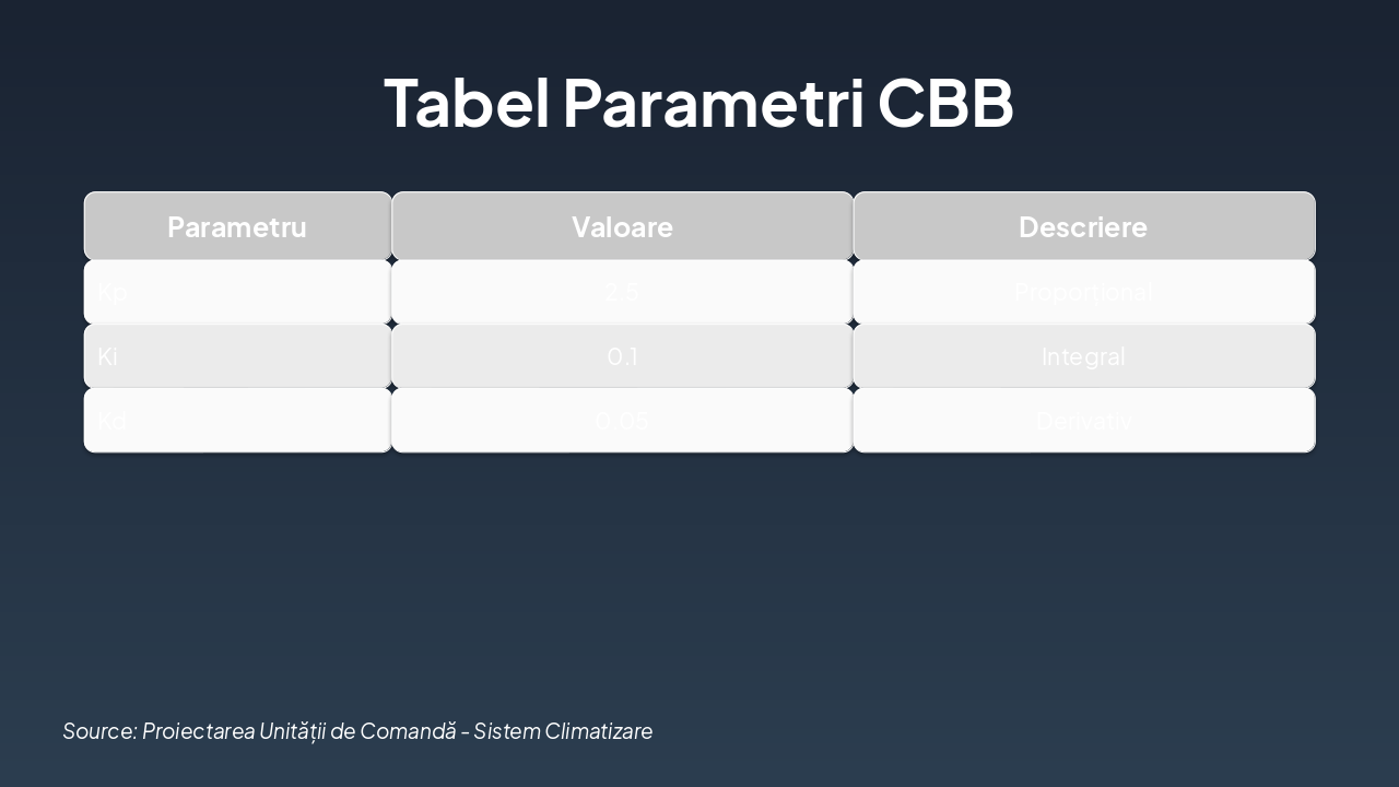 Slide 5 - Tabel Parametri CBB