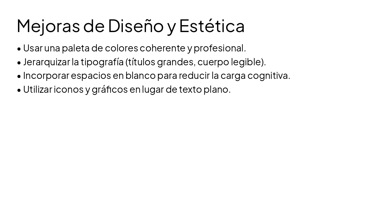 Slide 4 - Mejoras de Diseño y Estética