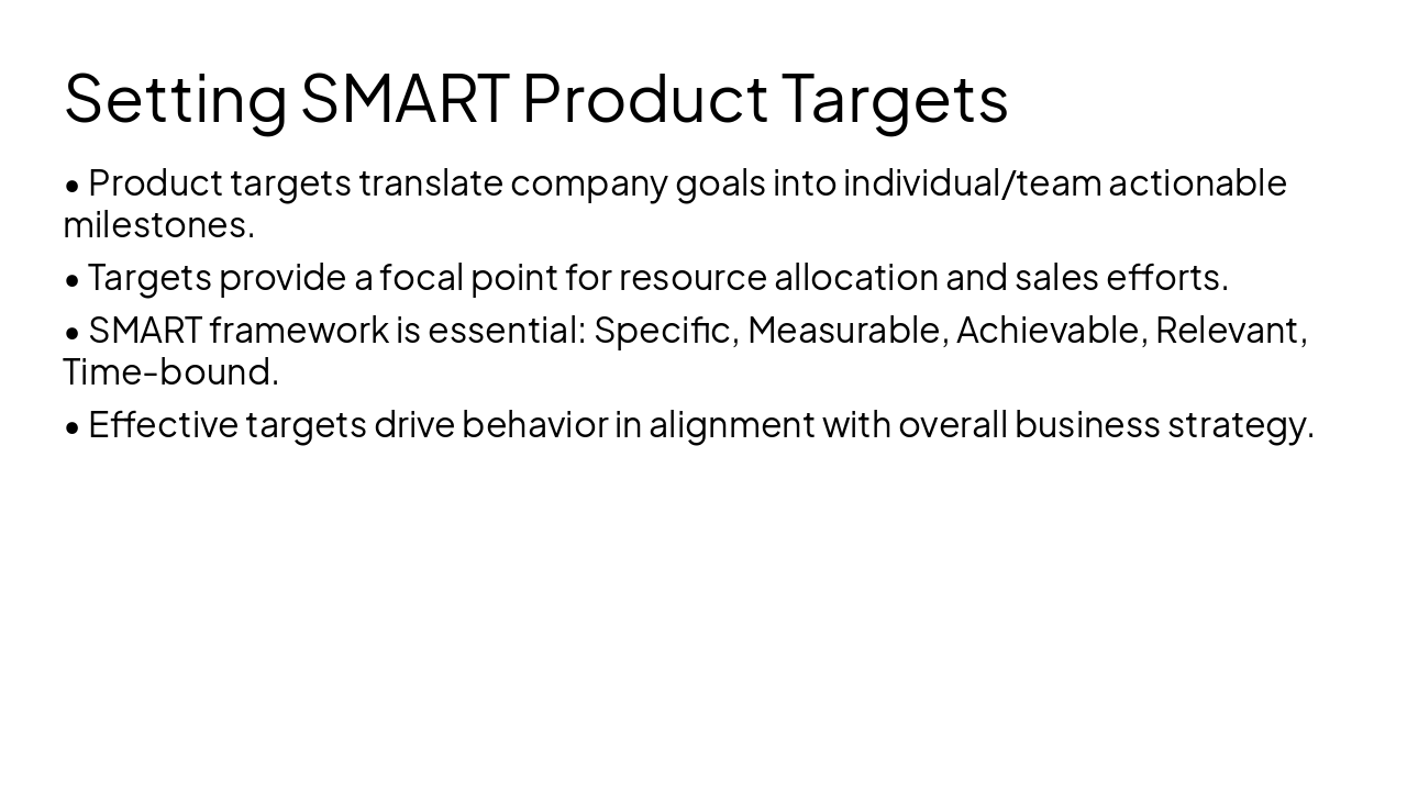 Slide 8 - Setting SMART Product Targets