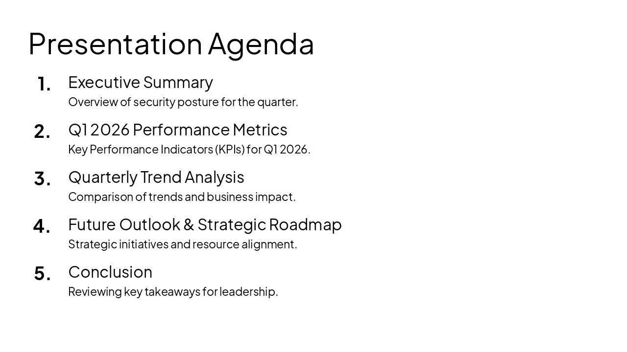 Slide 2 - Presentation Agenda