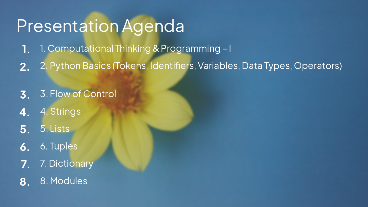 Slide 2 - Presentation Agenda