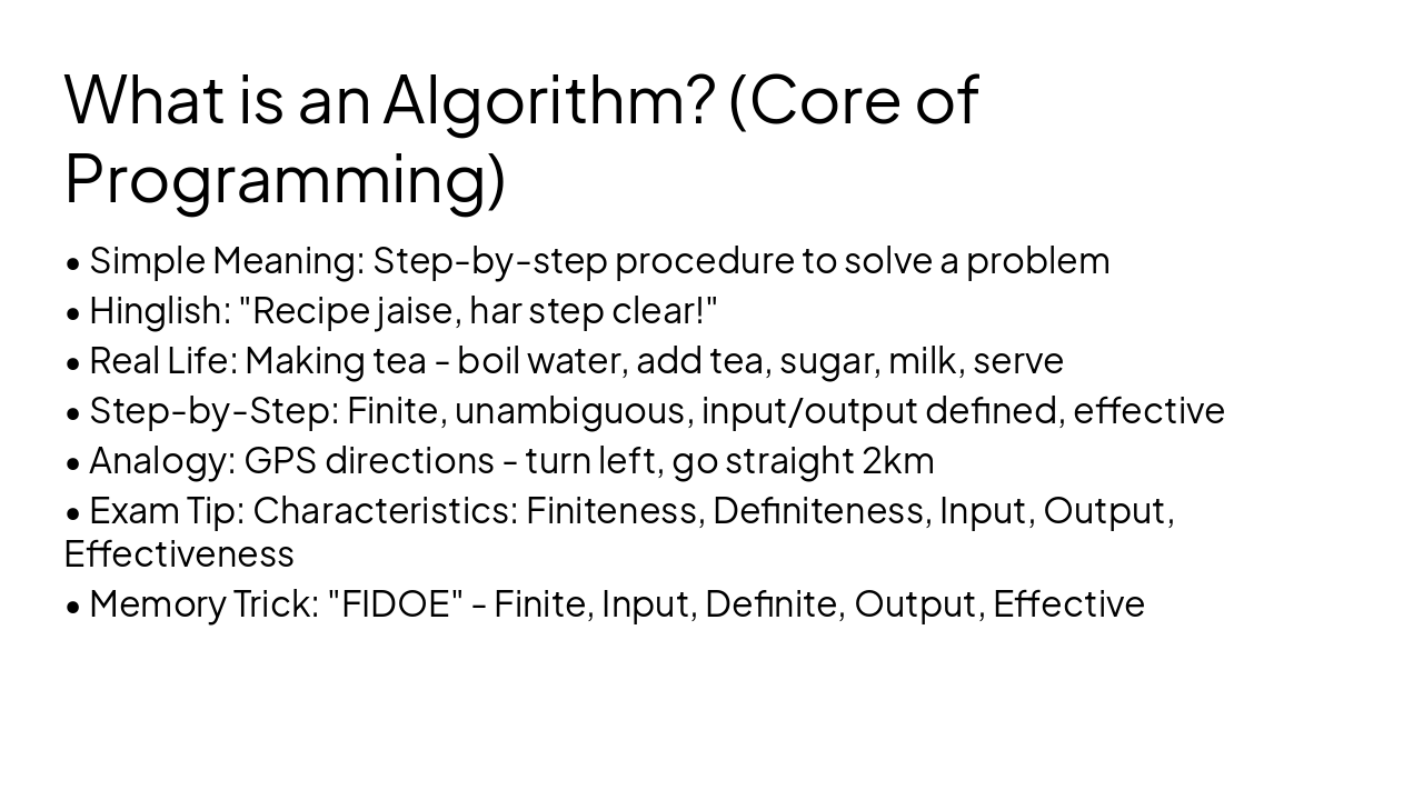 Slide 9 - What is an Algorithm? (Core of Programming)