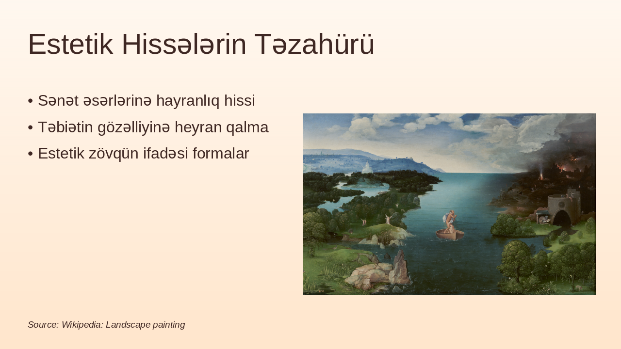Slide 13 - Estetik Hissələrin Təzahürü