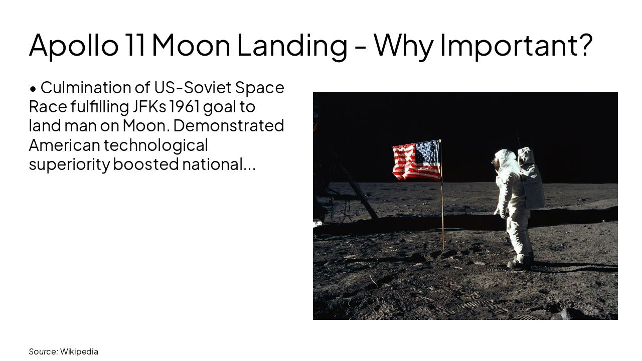 Slide 6 - Apollo 11 Moon Landing - Why Important?