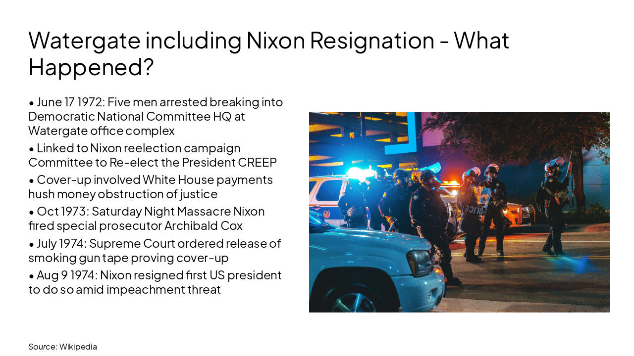 Slide 10 - Watergate including Nixon Resignation - What Happened?