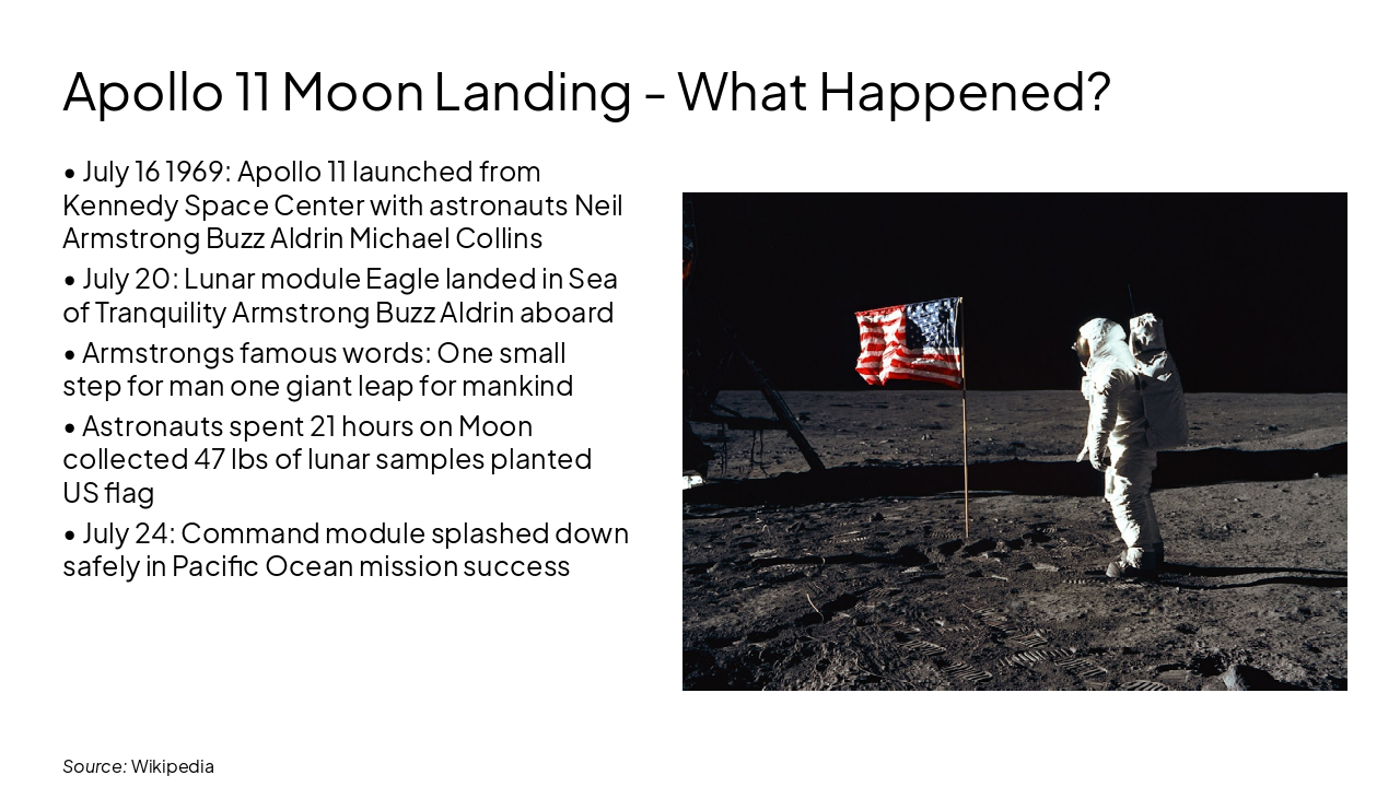 Slide 5 - Apollo 11 Moon Landing - What Happened?