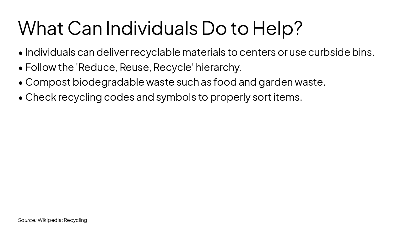Slide 7 - What Can Individuals Do to Help?