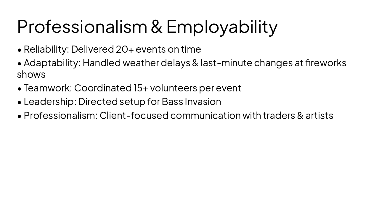 Slide 5 - Professionalism & Employability