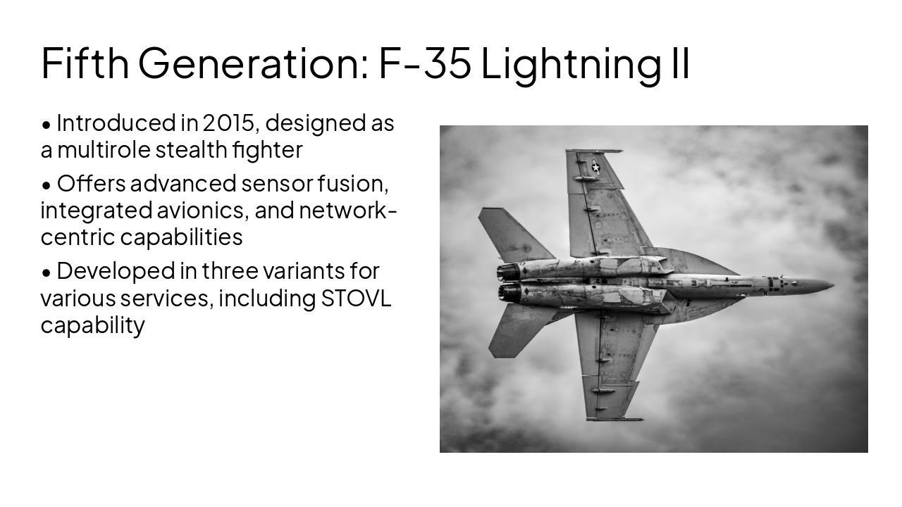 Slide 15 - Fifth Generation: F-35 Lightning II