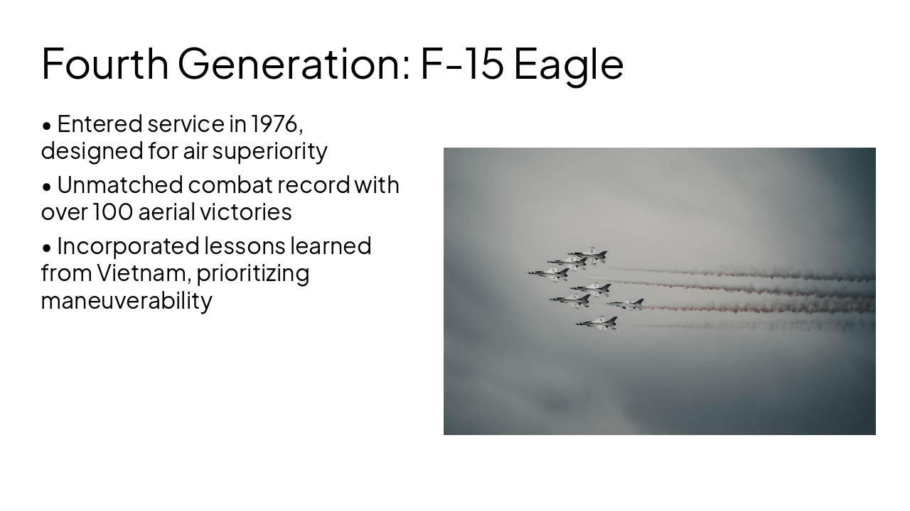 Slide 10 - Fourth Generation: F-15 Eagle