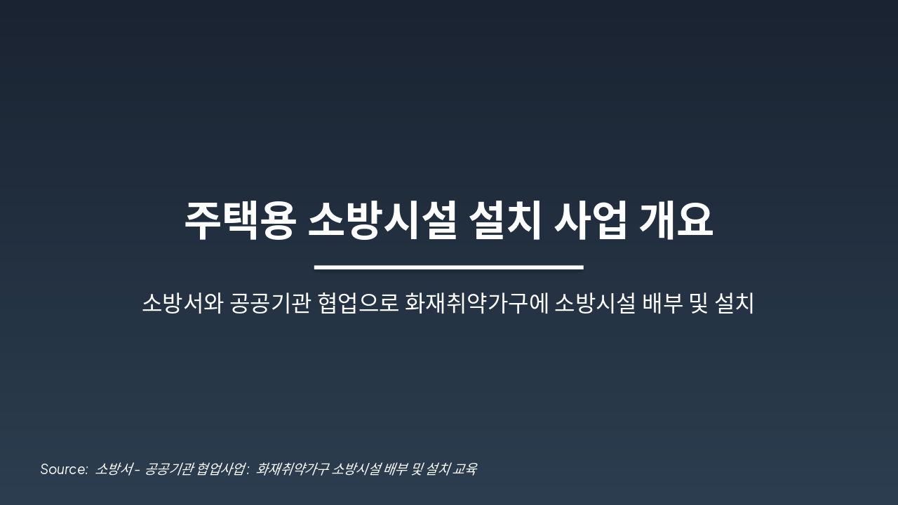 주택용 소방시설 설치 협업사업