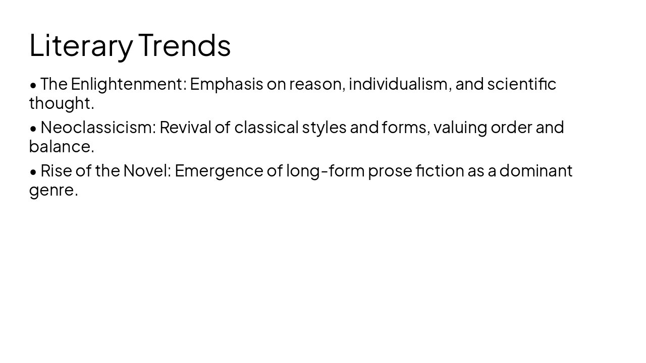 Slide 12 - Literary Trends