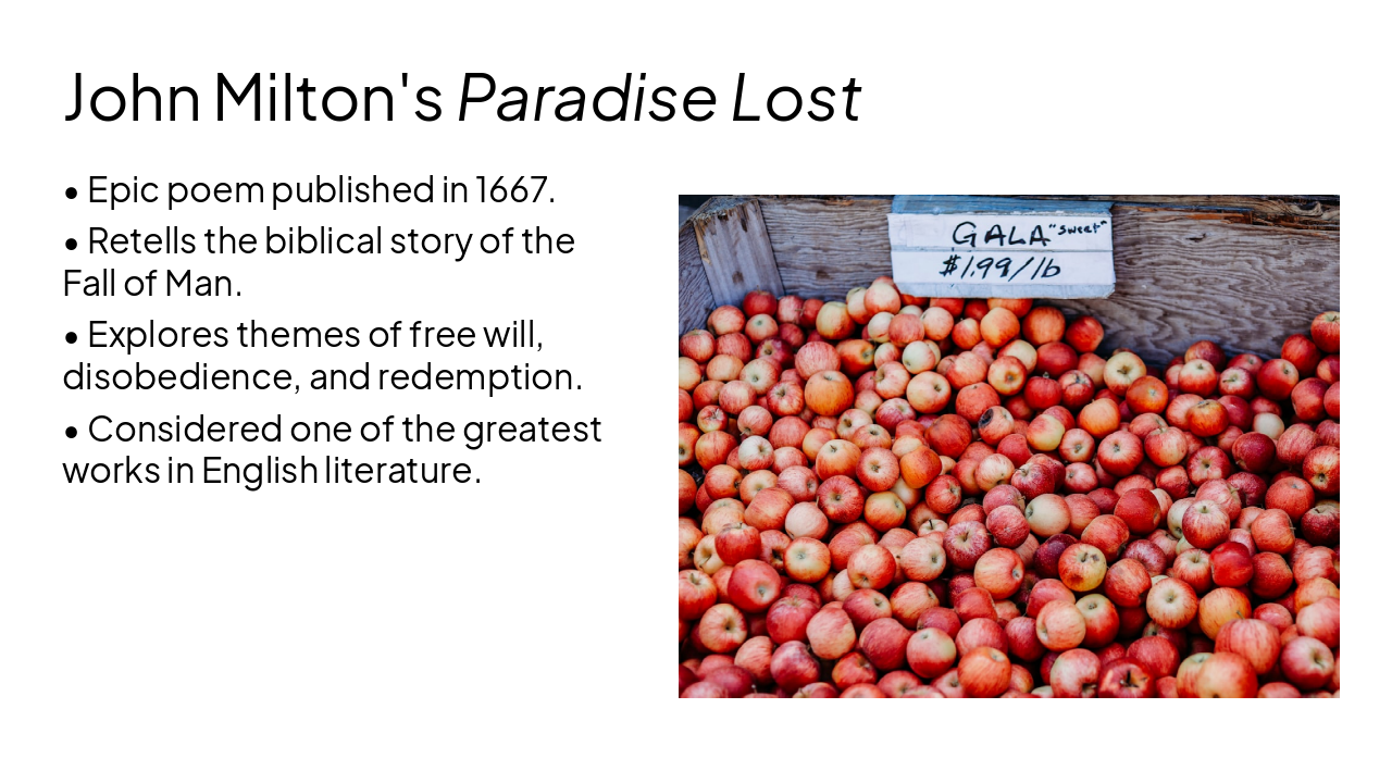 Slide 13 - John Milton's *Paradise Lost*