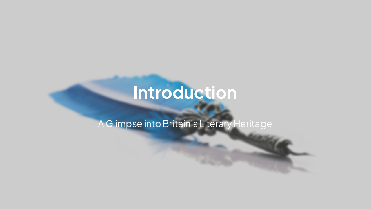 Slide 3 - Introduction to British Literature
