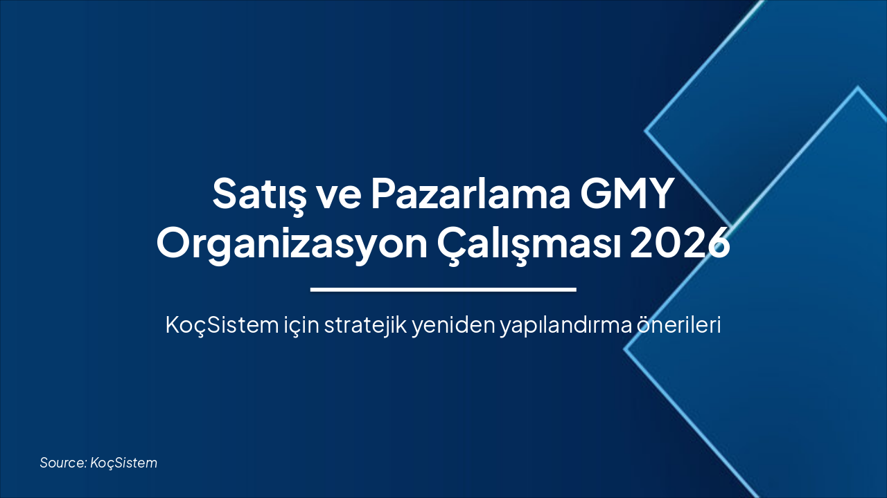 Satış & Pazarlama GMY 2026 Yeniden Yapılandırma