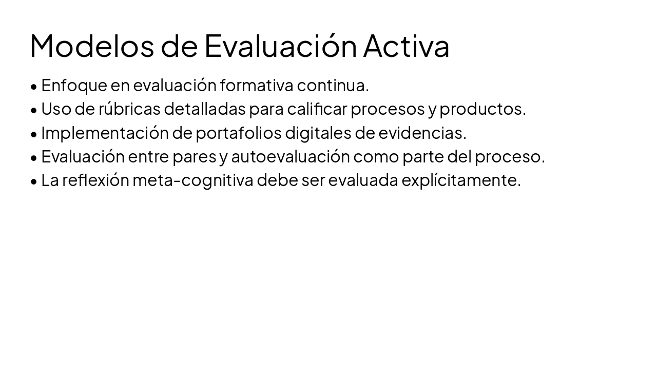 Slide 12 - Modelos de Evaluación Activa