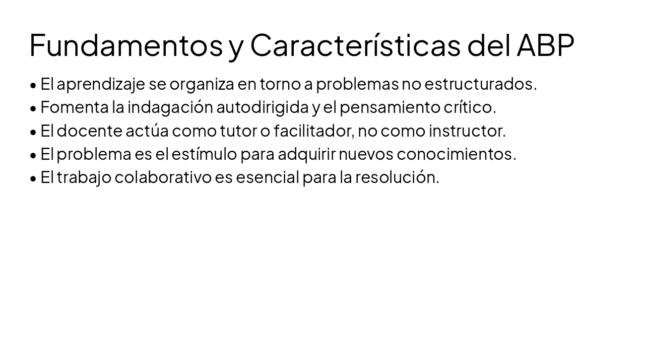 Slide 5 - Fundamentos y Características del ABP