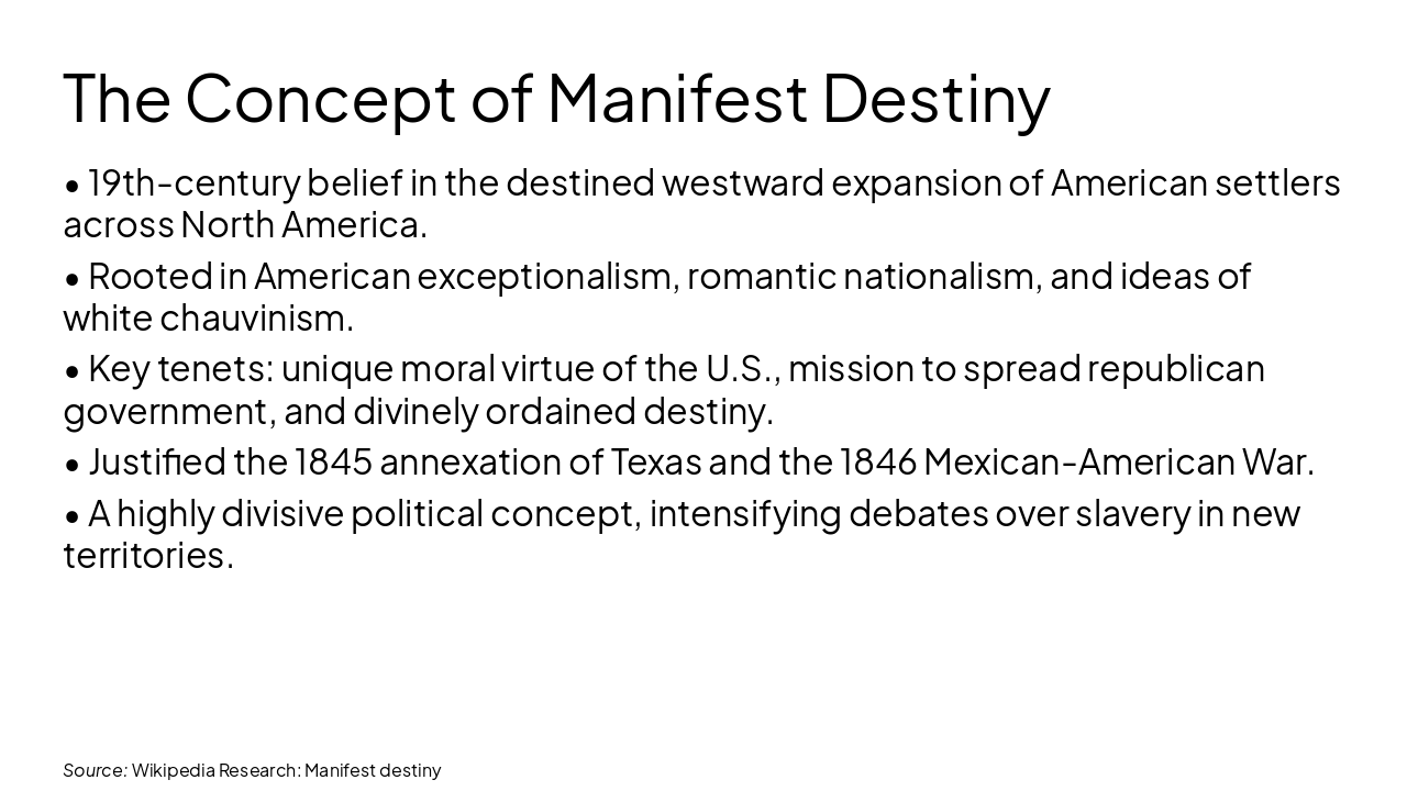 Slide 5 - The Concept of Manifest Destiny