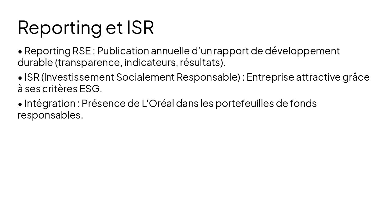 Slide 12 - Reporting et ISR