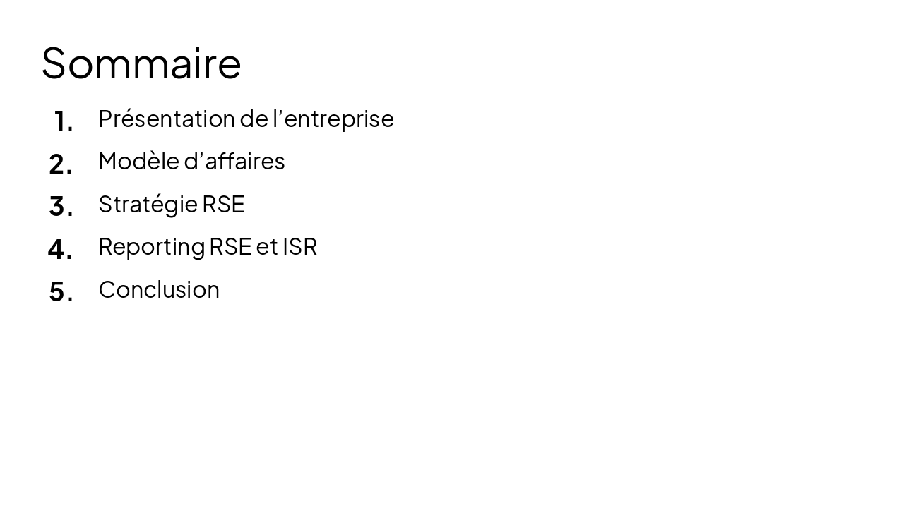Slide 2 - Sommaire