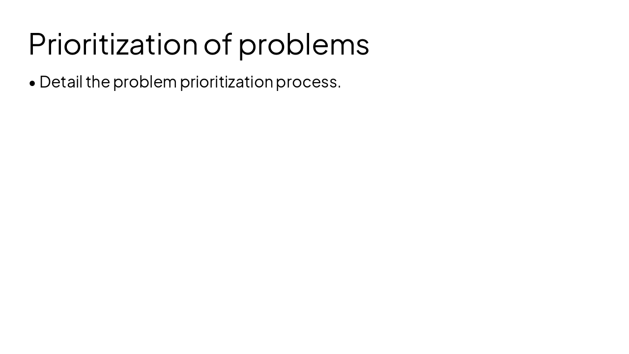 Slide 6 - Prioritization of problems