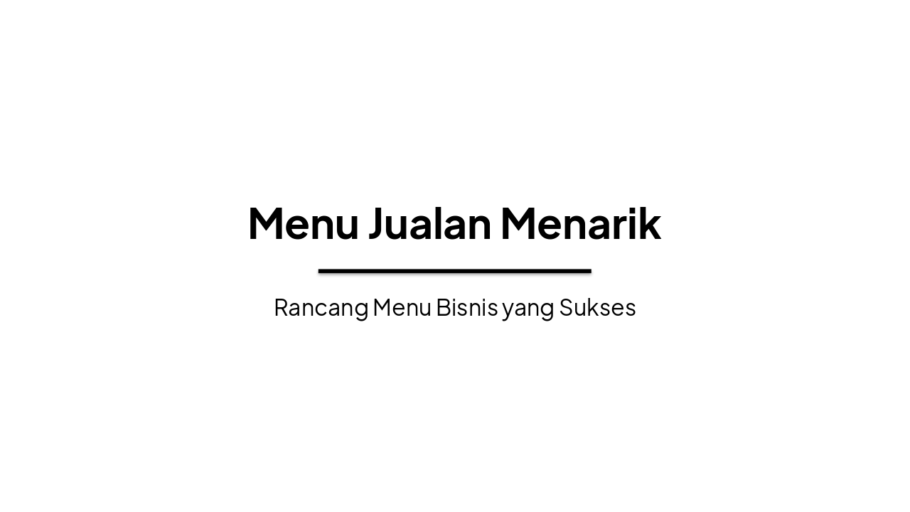 Menu Jualan Menarik & Menguntungkan