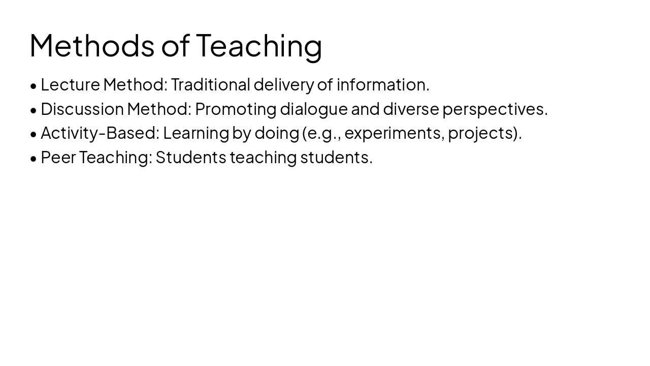 Slide 10 - Methods of Teaching