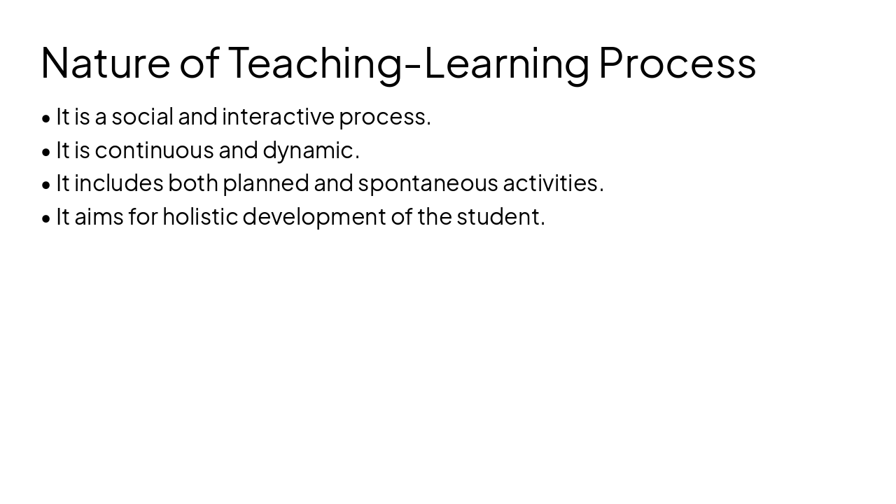 Slide 6 - Nature of Teaching-Learning Process