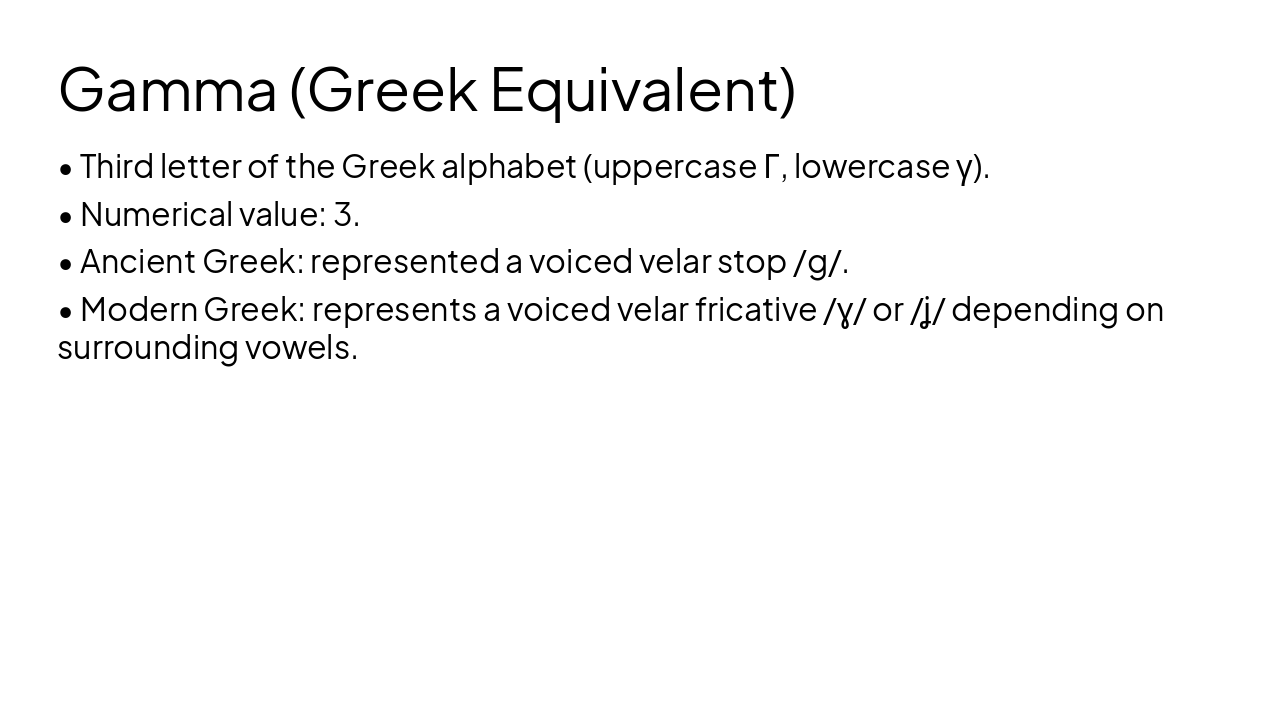 Slide 4 - Gamma (Greek Equivalent)