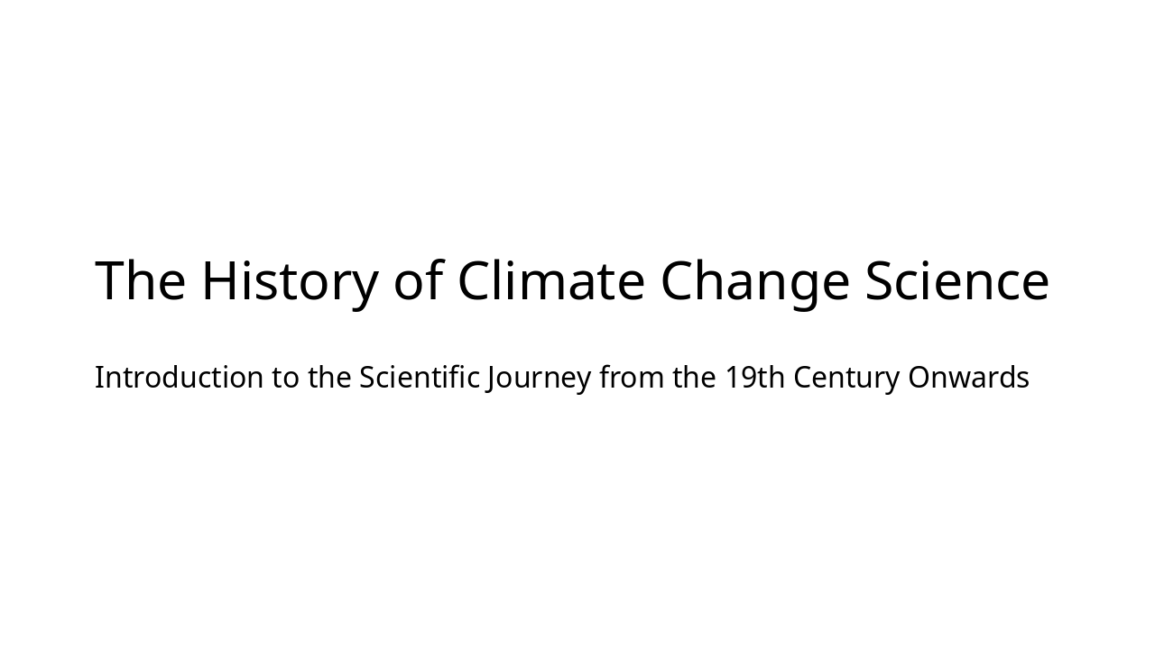 Evolution of Climate Change Science