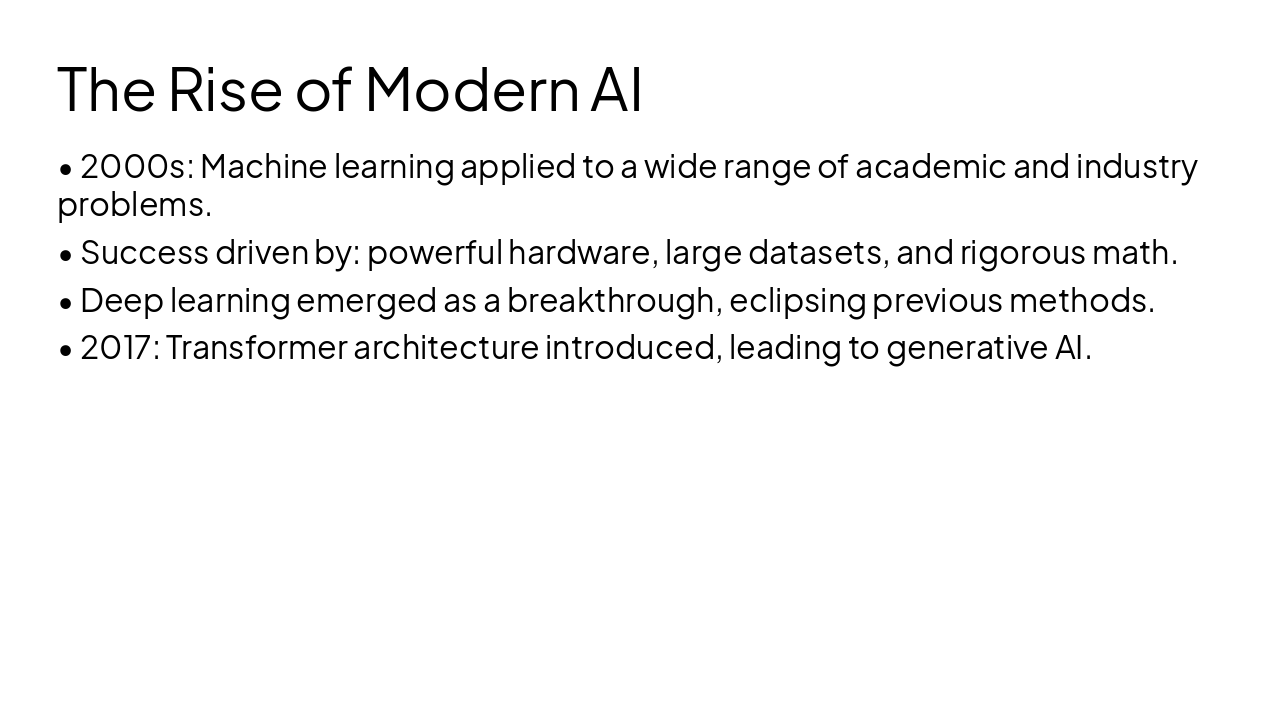 Slide 10 - The Rise of Modern AI