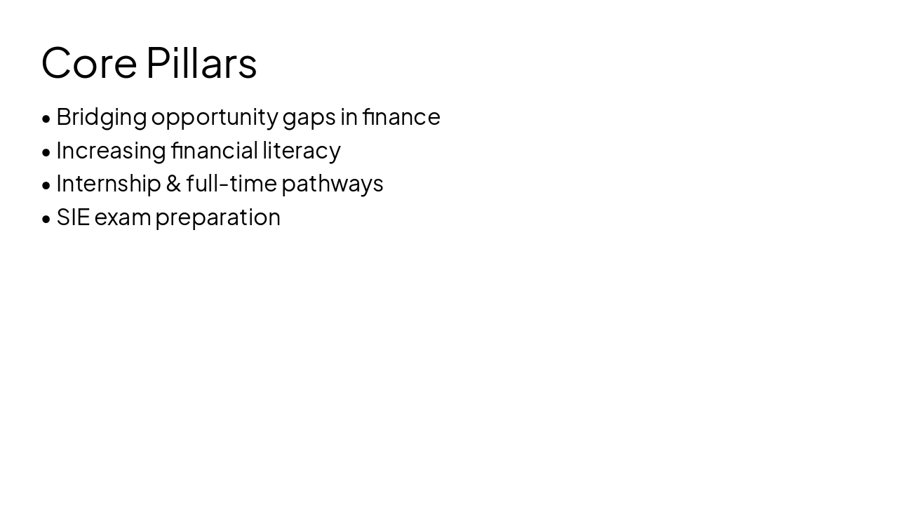 Slide 3 - Core Pillars
